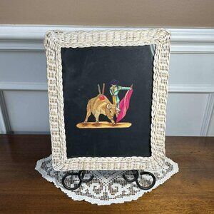 Vintage Mexican Popotillo straw art matador